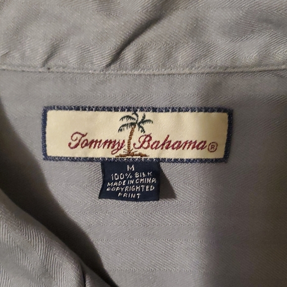 Tommy Bahama Gray 100% Silk Shirt - Picture 2 of 6